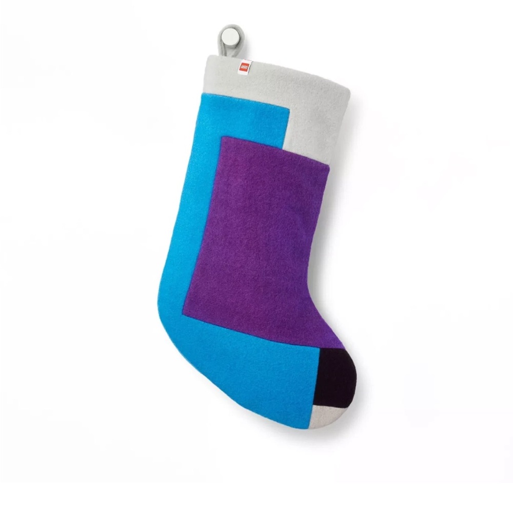 Target LEGO Holiday Stocking 20” Color Block Felt Purple Blue Black